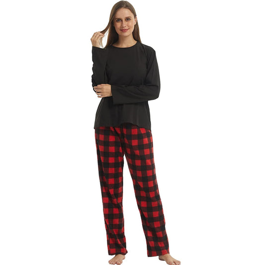 LANBAOSI Woman Winter Fleece Pajamas Set 2 Piece  Comfy Warm PJ Set