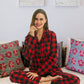 LANBAOSI 2 Pack Women Comfy Soft Fleece Plaid Pajama Pants