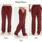 LANBAOSI 2 Pack Men's Flannel Plaid Pajama Pants Lounge PJ Bottoms