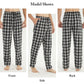 LANBAOSI 2 Pack Men's Flannel Plaid Pajama Pants Lounge PJ Bottoms