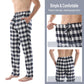 LANBAOSI 2 Pack Men's Flannel Plaid Pajama Pants Lounge PJ Bottoms