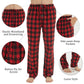 LANBAOSI 2 Pack Men's Flannel Plaid Pajama Pants Lounge PJ Bottoms