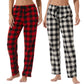 LANBAOSI 2 Pack Women Comfy Soft Fleece Plaid Pajama Pants