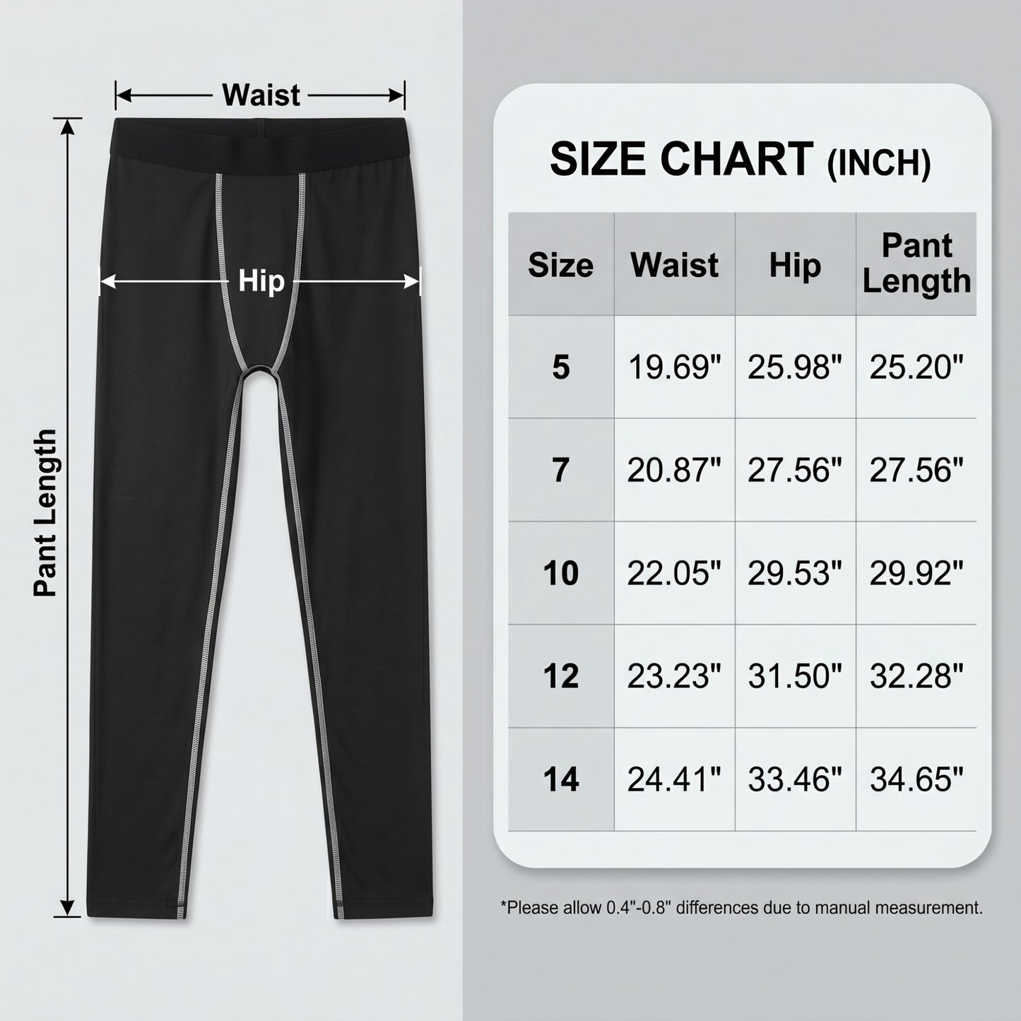 2 Pack Youth Boys Compression Leggings Athletic Workout Running Tights