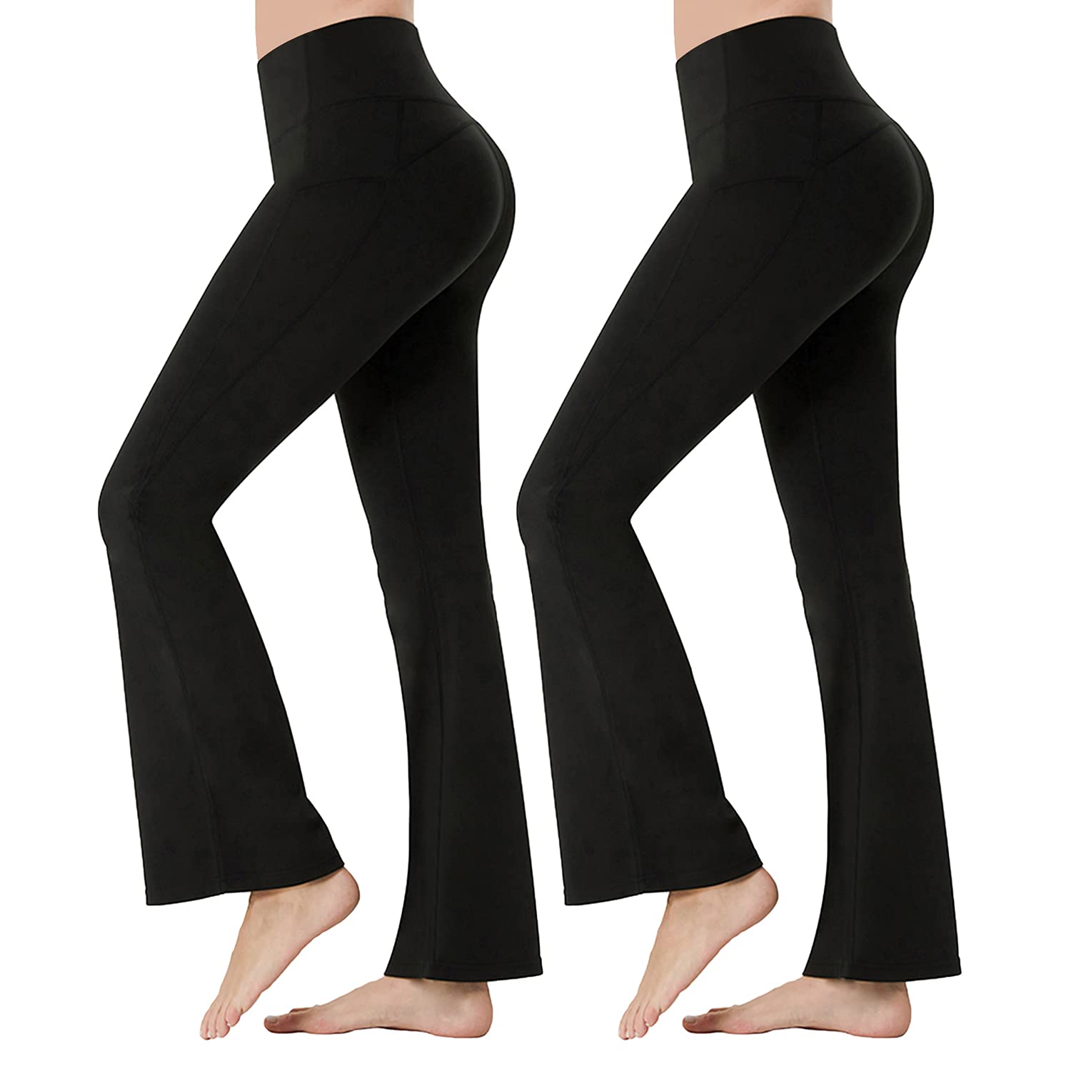 2 Pack Women High Waist Yoga Pants with Pockets Tummy Control Female  Workout Leggings Size Large – LANBAOSI