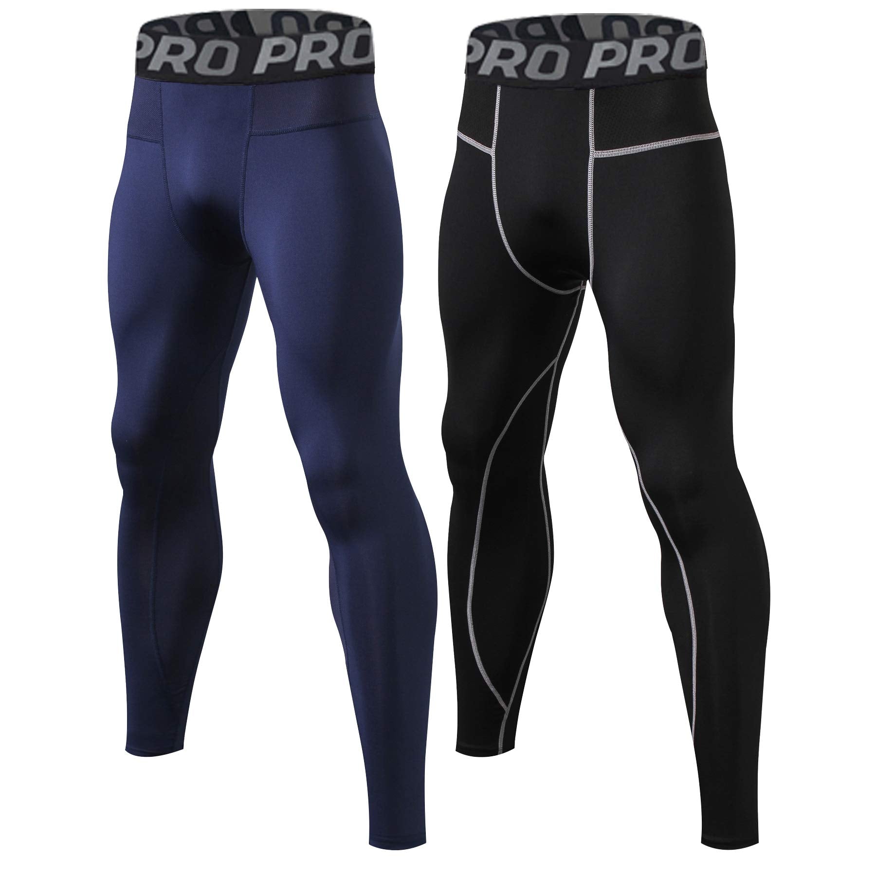2 Pack Men Compression Pants Running Tights Male Workout Leggings Athletic  Cool Dry Yoga Gym Clothes Size Large – LANBAOSI