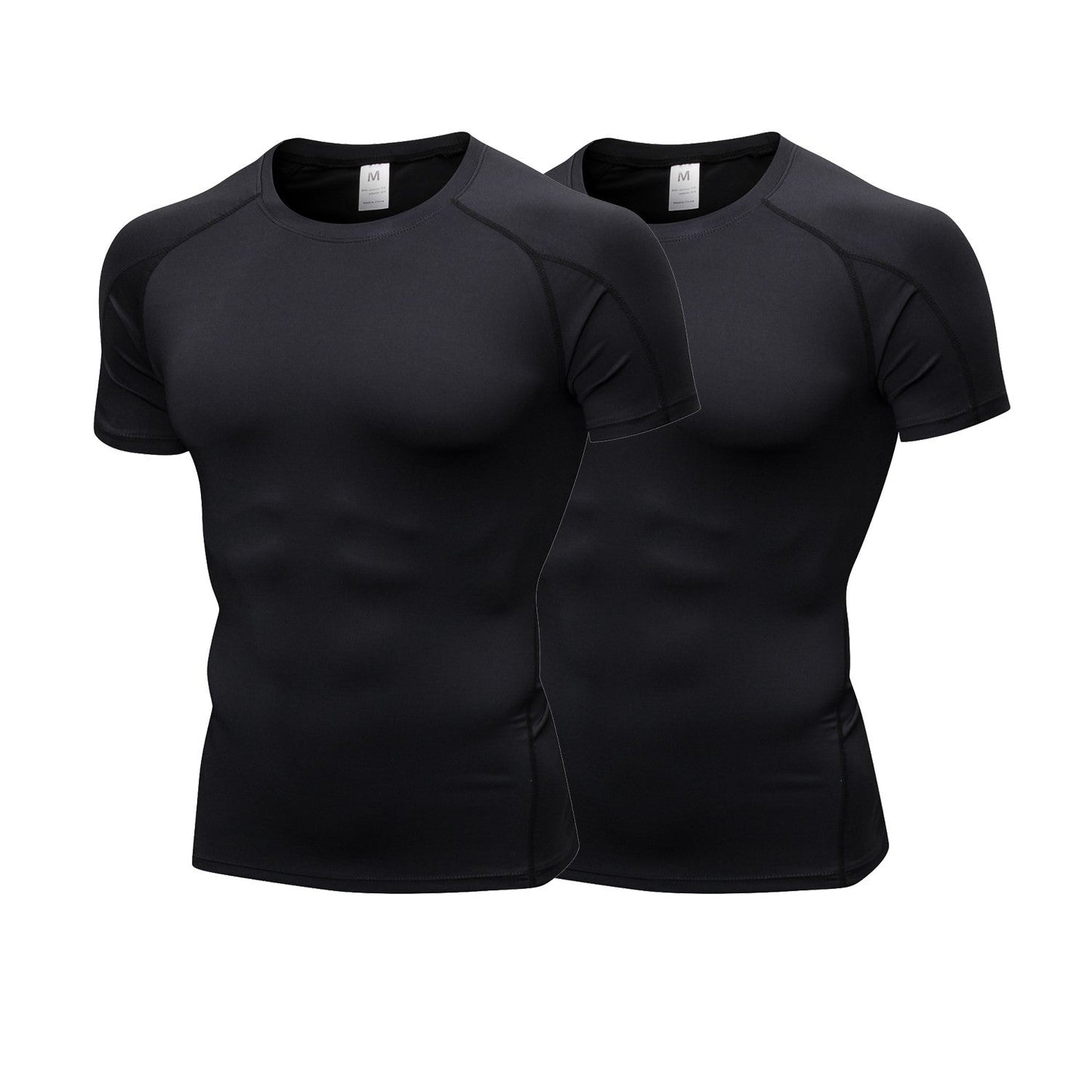 2 Pack Men Cool Dry Short Sleeve Compression Shirts Male Sports Baselayer T-Shirts Tops LANBAOSI