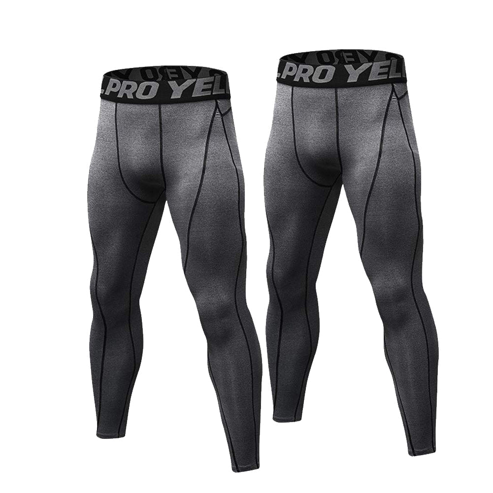 2 Pack Mens Compression Leggings Cool Dry Base Layers Running Tights LANBAOSI