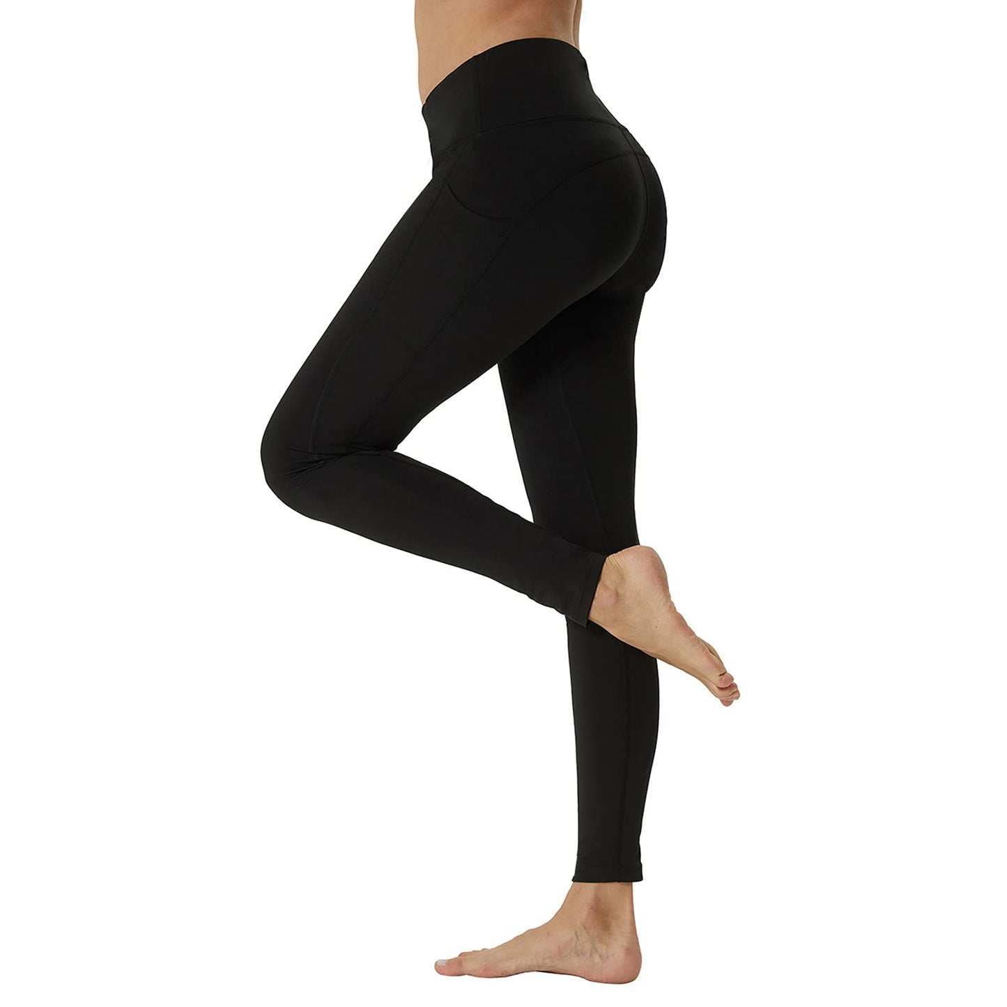 2 Pack Women High Waist Yoga Pants with Pockets Tummy Control Female Workout Leggings LANBAOSI