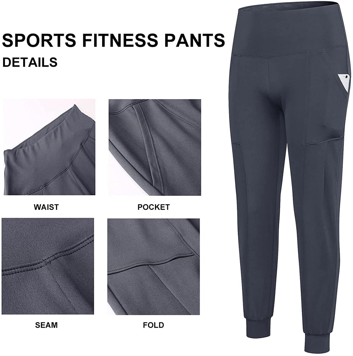 Loose Workout Joggers Pants High Waisted Sweatpants with Pockets