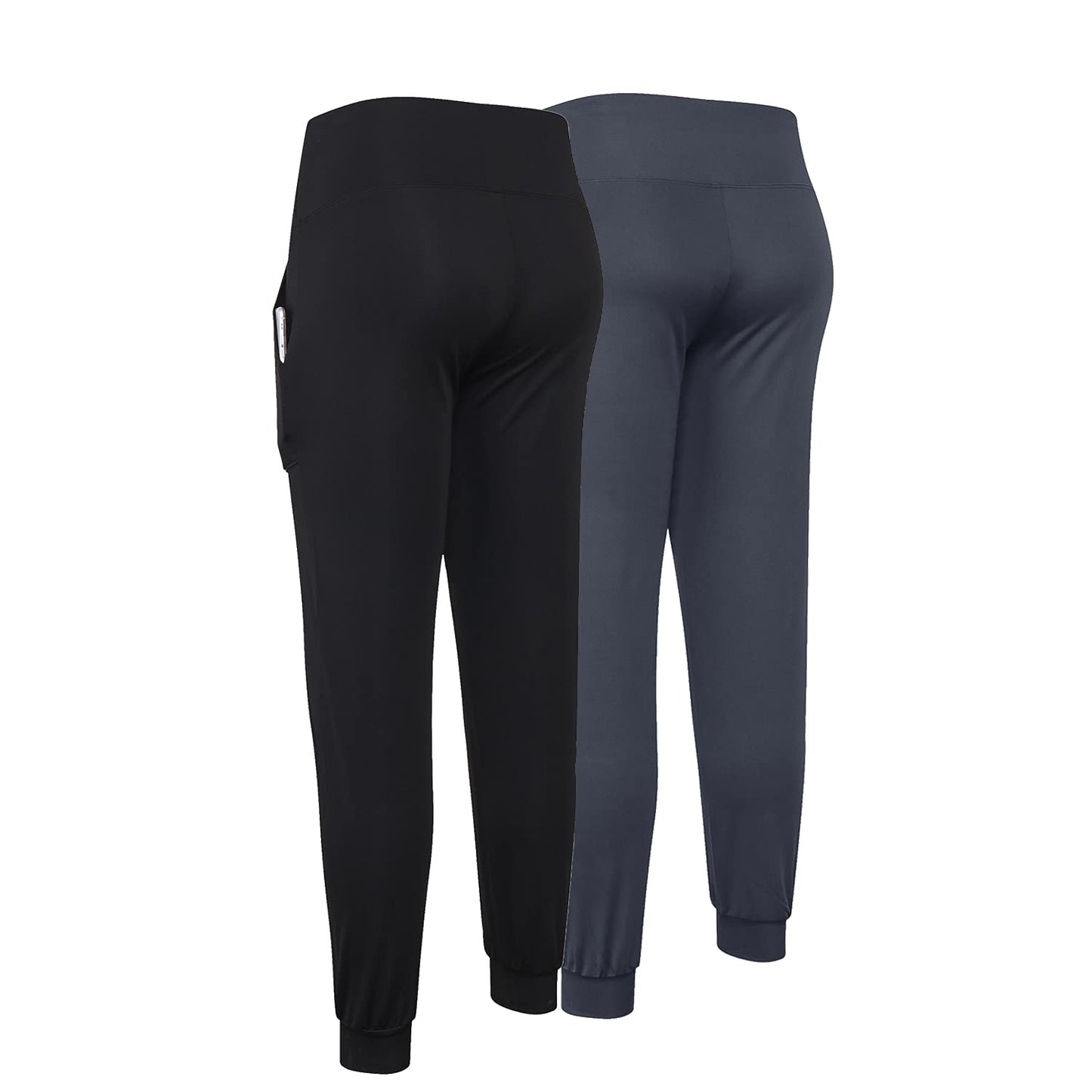Hfyihgf Women's Jogger Pants High Waisted Sweatpants with Pockets Tapered  Casual Slit Hem Lounge Work Pants(Black,XL) 