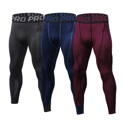 3 Pack Men Compression Pants Male Base Layer Tights Leggings LANBAOSI