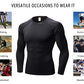 3 Pack Men Long Sleeve Compression Shirts Male Sports Base Layer T-Shirt Athletic Workout LANBAOSI