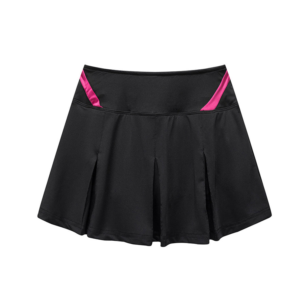 Black Athletic Skort for Women Pleated Active Skirt with Shorts&Pocket LANBAOSI