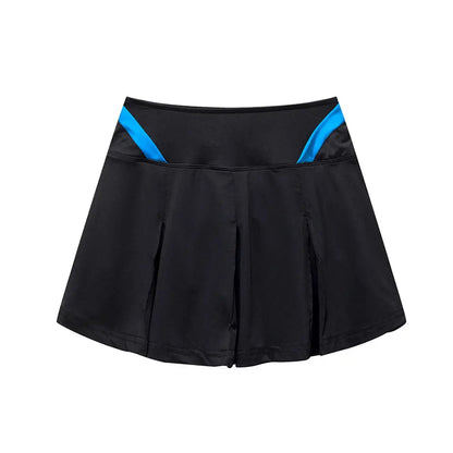 Black Athletic Skort for Women Pleated Active Skirt with Shorts&Pocket LANBAOSI