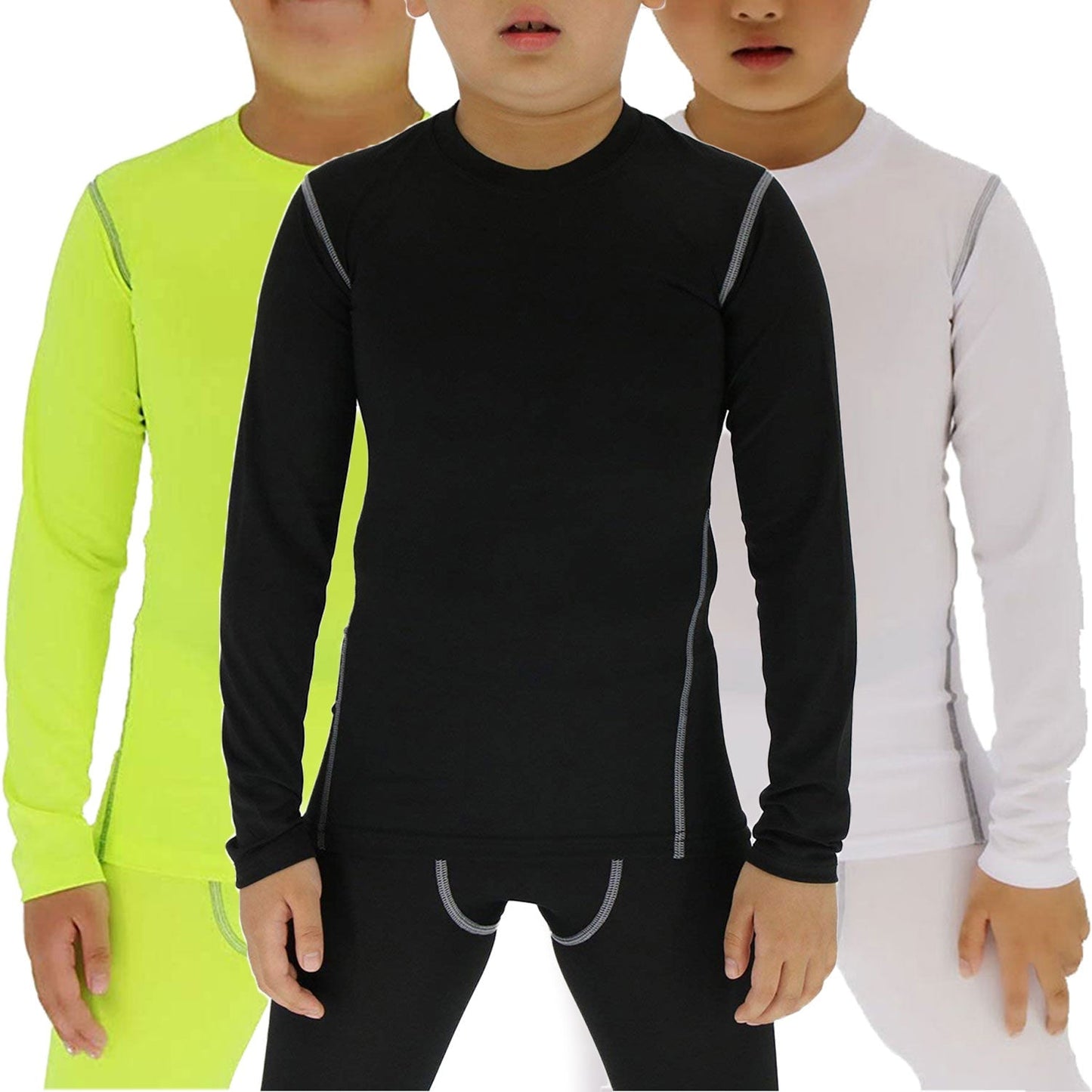 Boy's Long Sleeve Shirt Quick Dry Baselayer Compression Trianing Tops LANBAOSI