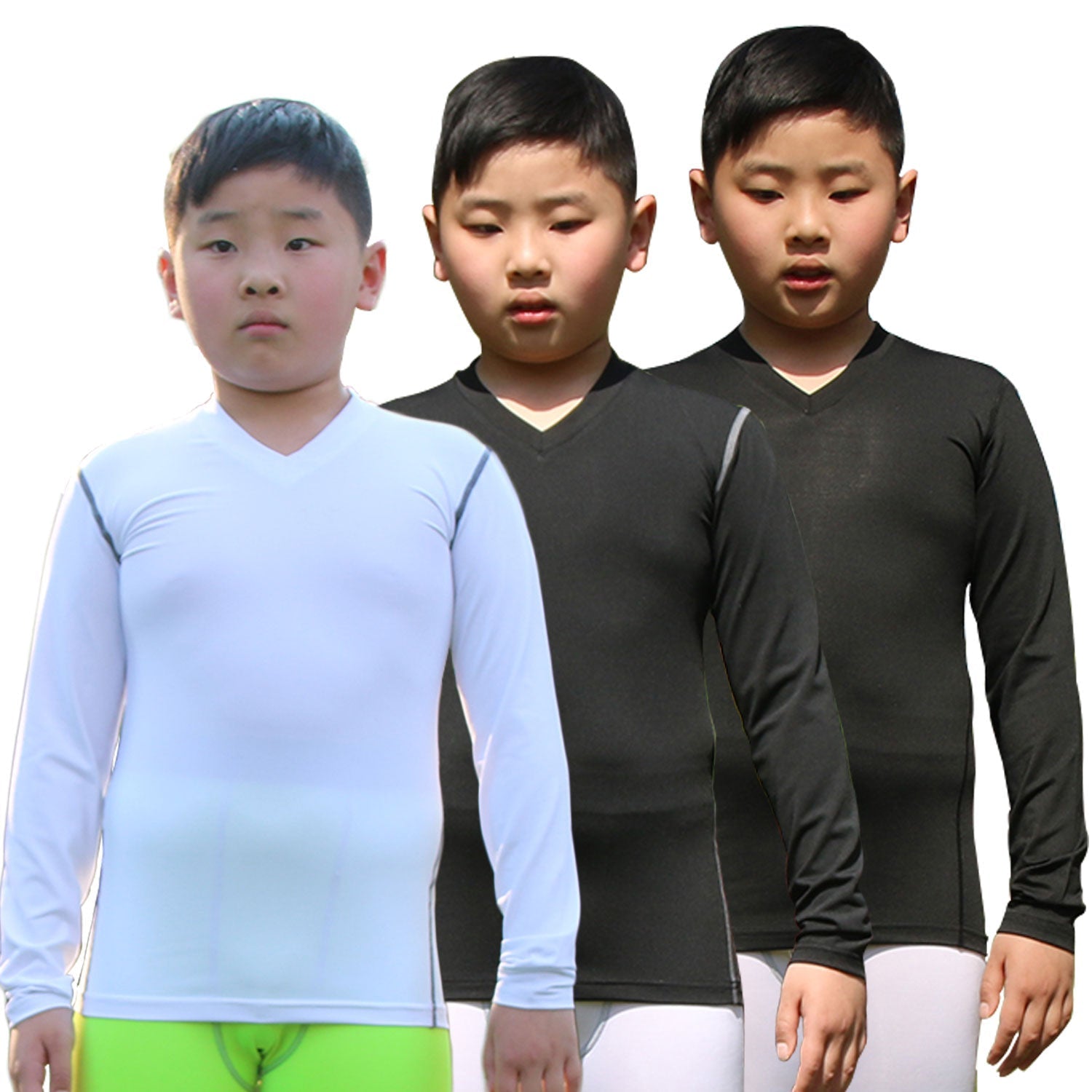 Boy's Long Sleeve Shirt Quick Dry Baselayer Compression Trianing Tops LANBAOSI
