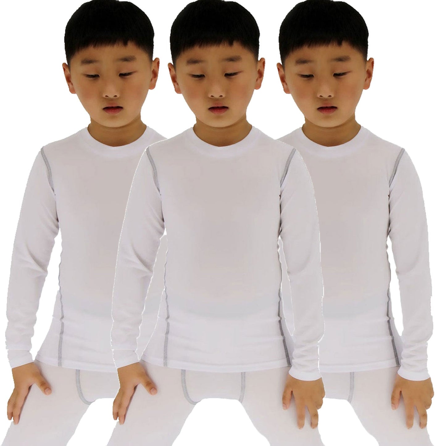 Boy's Long Sleeve Shirt Quick Dry Baselayer Compression Trianing Tops LANBAOSI