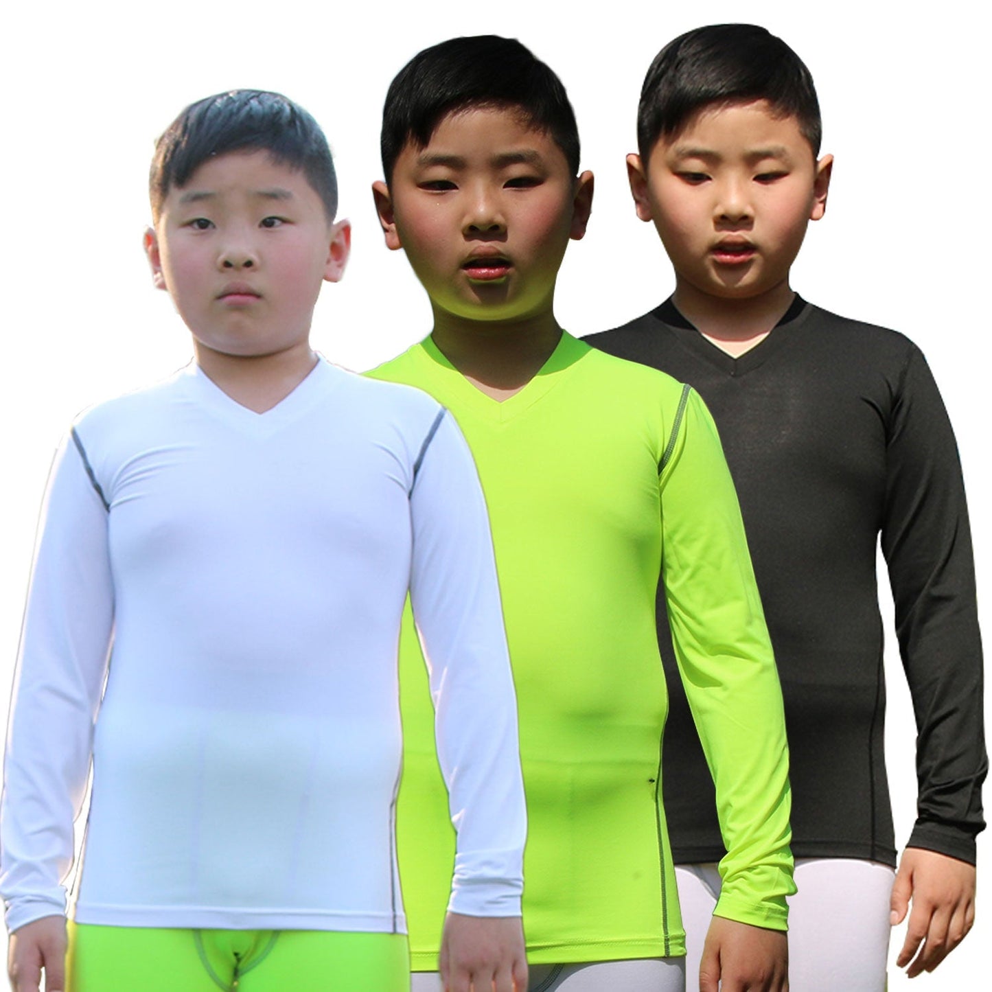 Boy's Long Sleeve Shirt Quick Dry Baselayer Compression Trianing Tops LANBAOSI