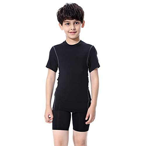 Boys Compression Baselayer Top Unisex Short Sleeve Under Shirt LANBAOSI