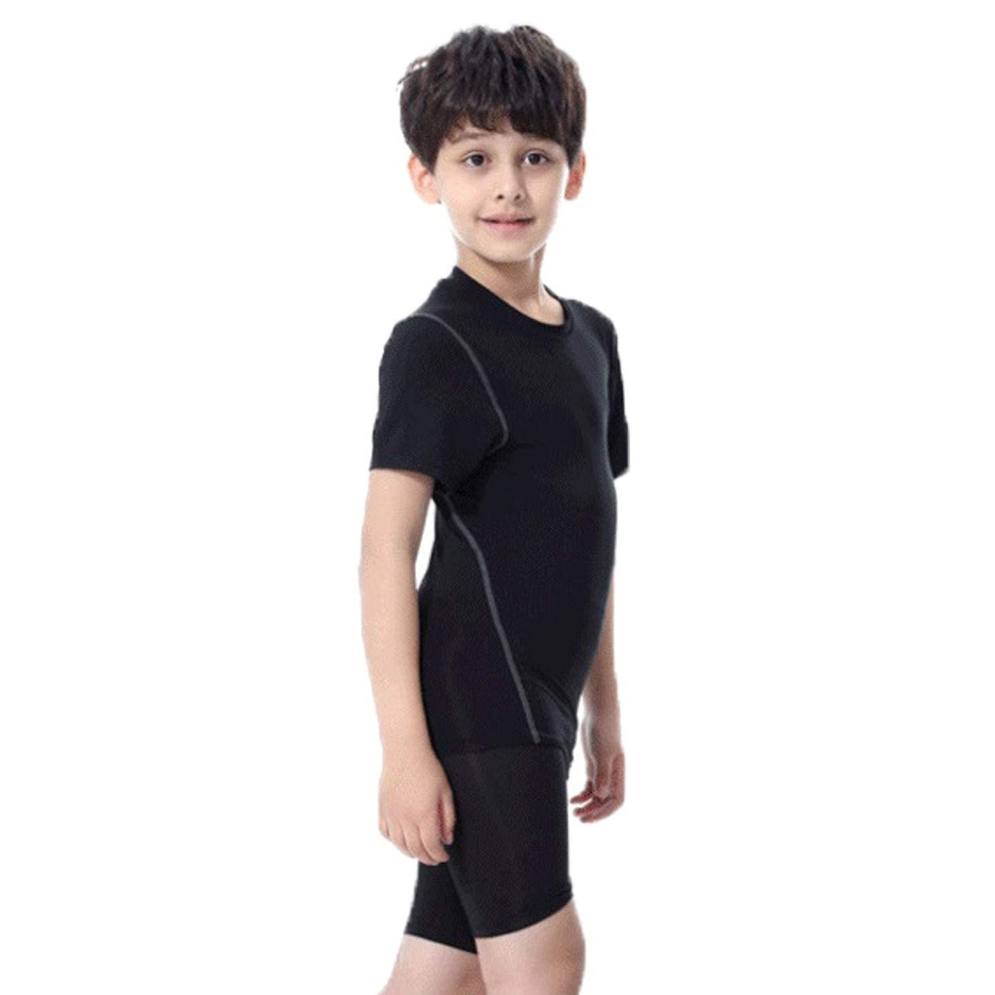 Boys Compression Baselayer Top Unisex Short Sleeve Under Shirt LANBAOSI