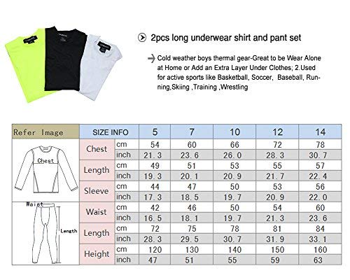 Boys & Girls Long Sleeve Compression Shirts and Pant 2 Pcs Set Unisex Size  5 – LANBAOSI