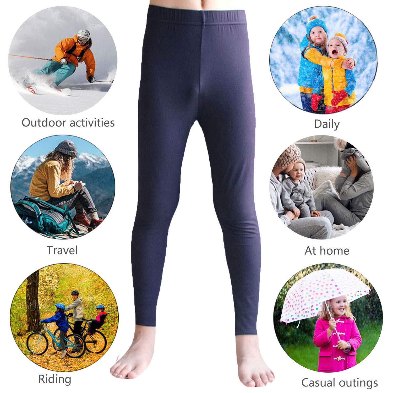 Boys Thermal Bottoms Unisex Long John Base Layer Underwear Pants Insulated for Outdoor Ski Warmth/Extreme Cold Pajamas LANBAOSI
