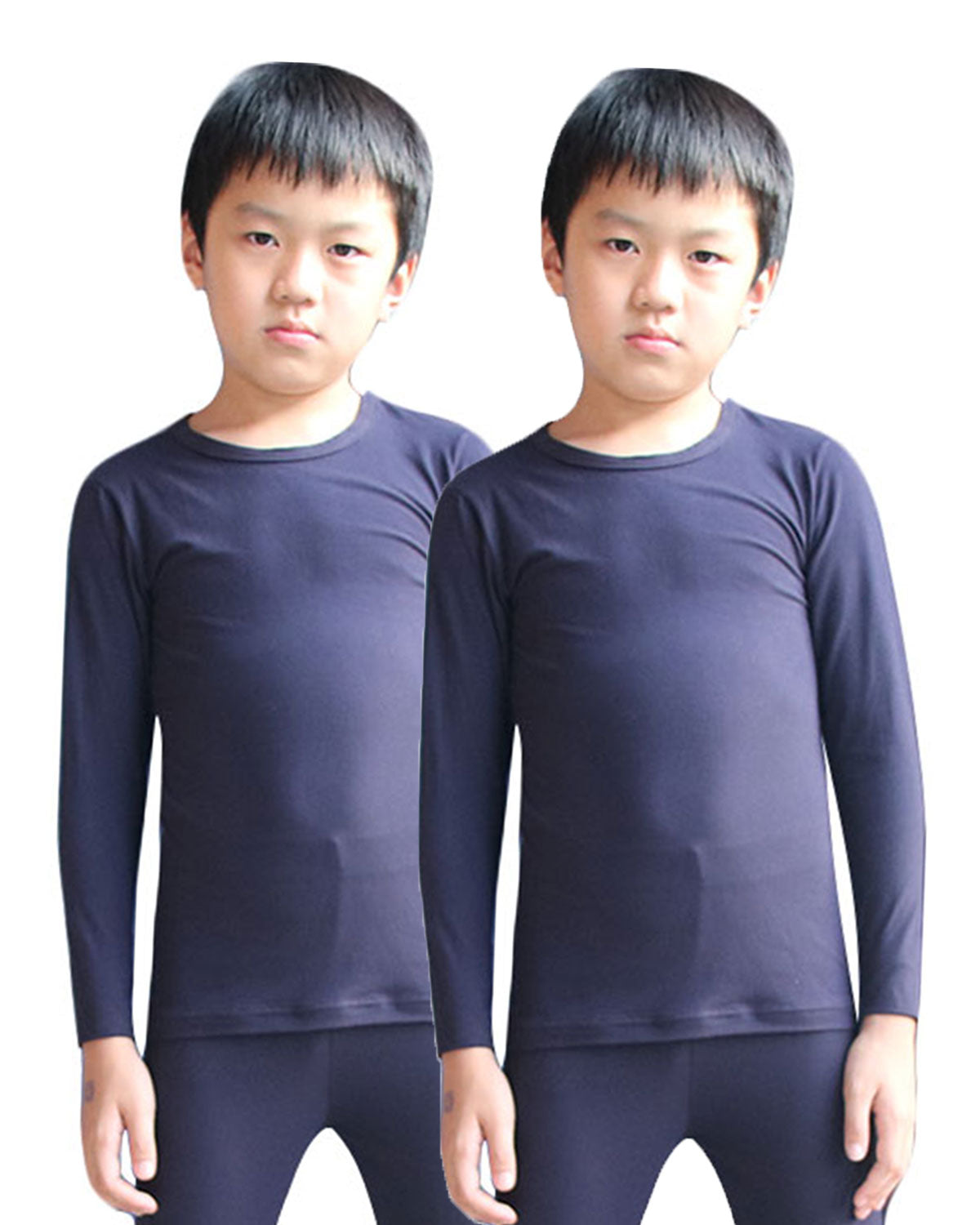 Boys Thermal Underwear Long John Top Ultra Soft Stretch Hockey Shirt LANBAOSI