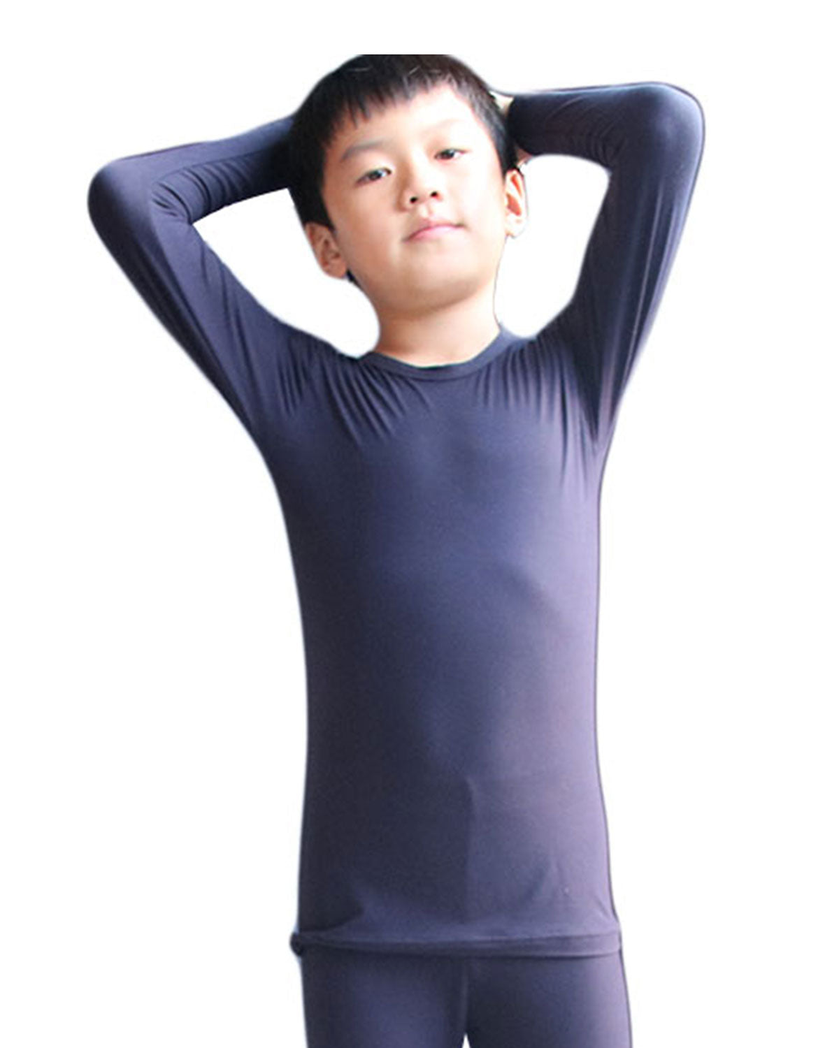 Boys Thermal Underwear Long John Top Ultra Soft Stretch Hockey Shirt LANBAOSI