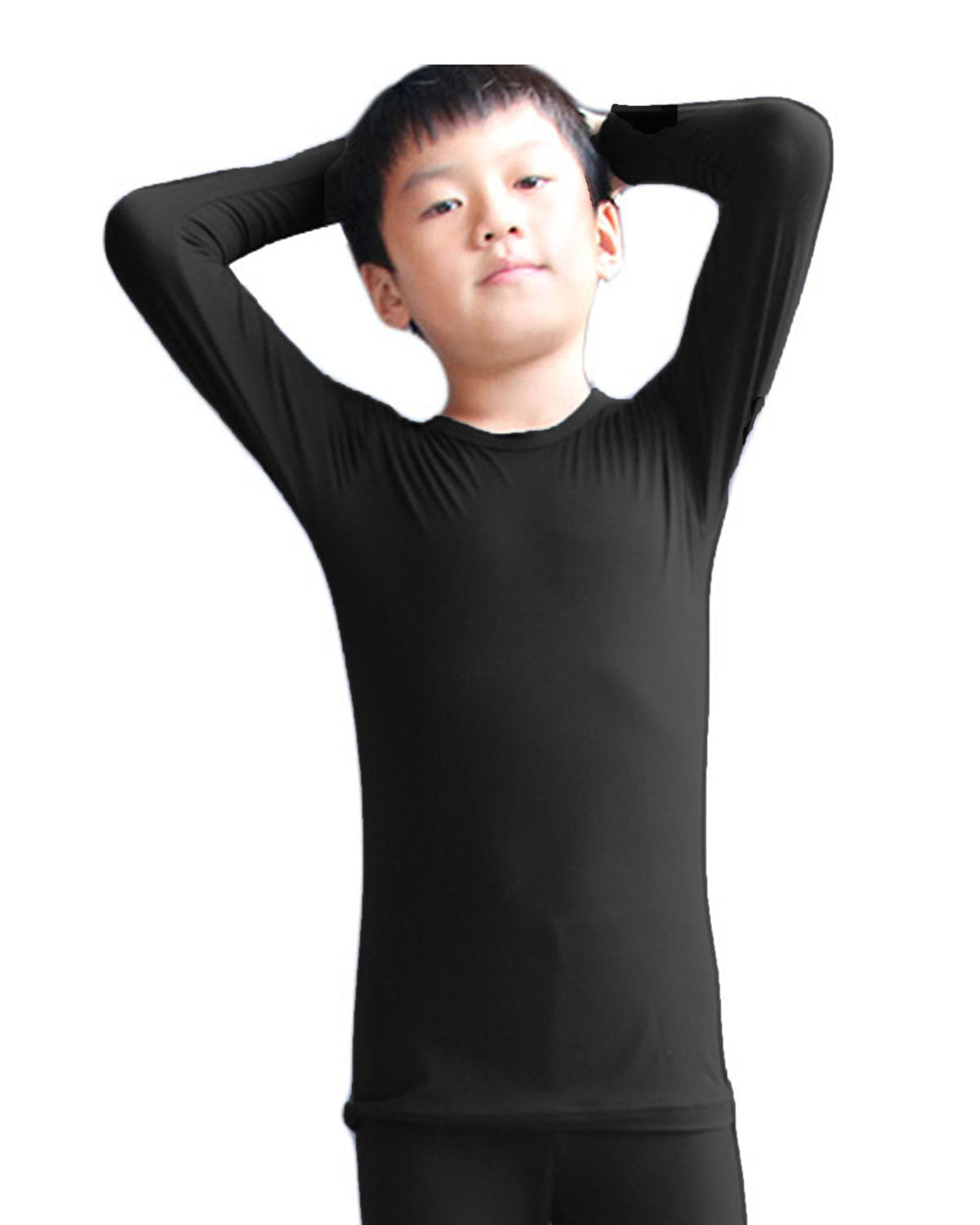 Boys Thermal Underwear Long John Top Ultra Soft Stretch Hockey Shirt LANBAOSI