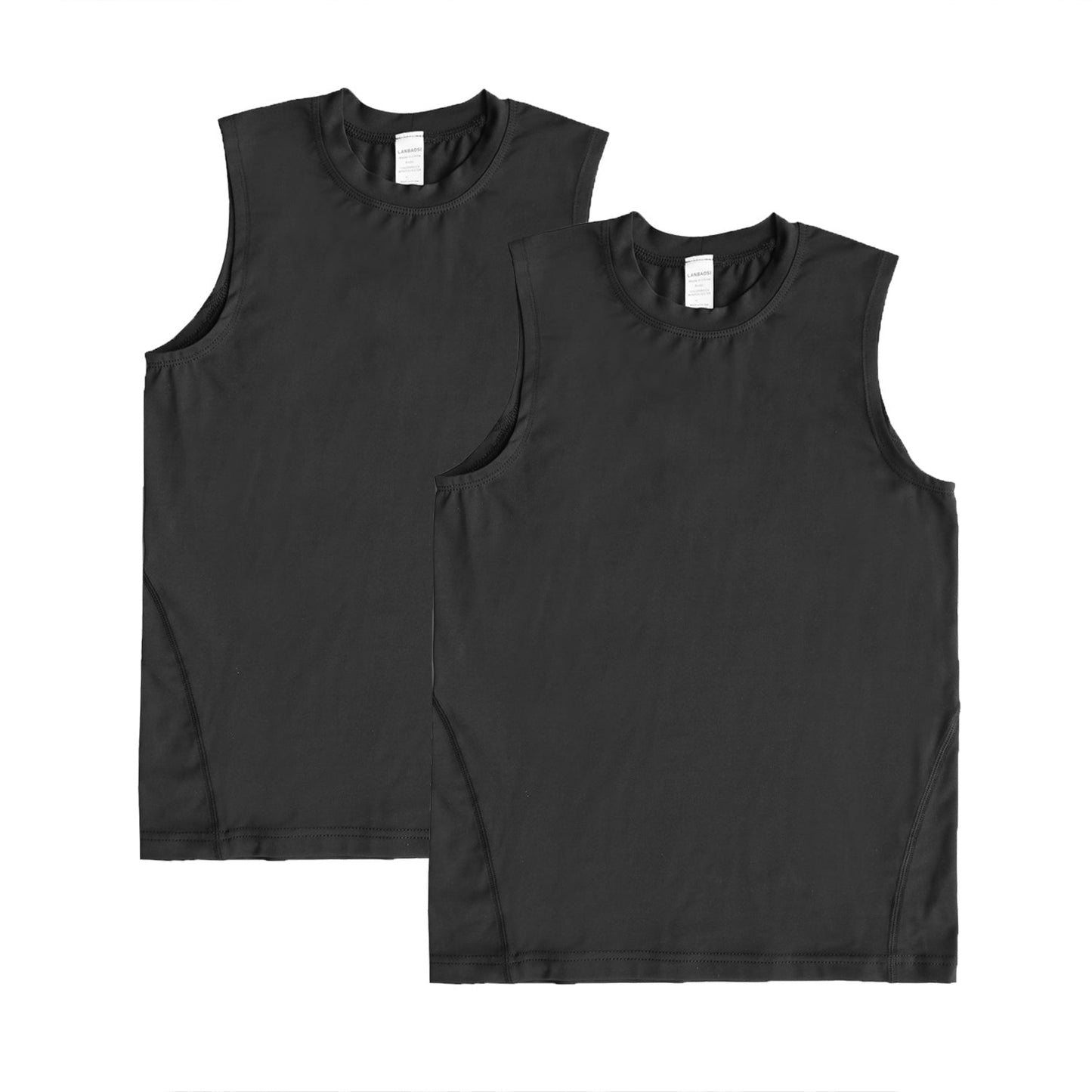 Boys Vest Tops Athletic Sleeveless Moisture Wicking Tanks 2 Pack LANBAOSI