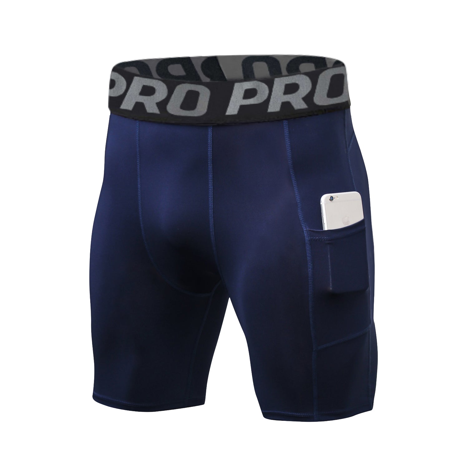 Compression Shorts Men with Pocket Underwear for Men Spandex Running Shorts Workout Cool Dry Workout Underwear LANBAOSI