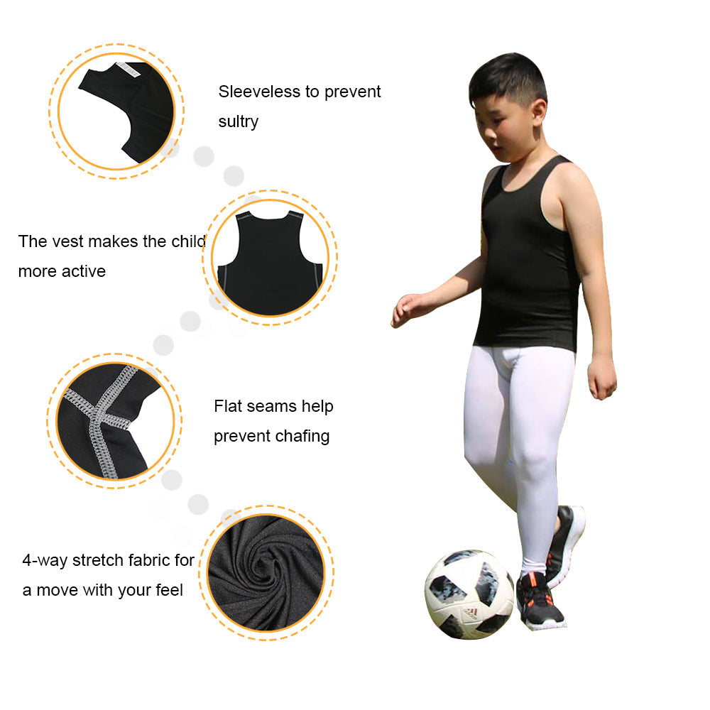 Kids Athletic Sleeveless Tank Top Boys Vest 2 Pack LANBAOSI