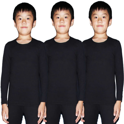Kids Compression Shirts Fleece Lined, Thermal Long Sleeve Top T Shirts LANBAOSI