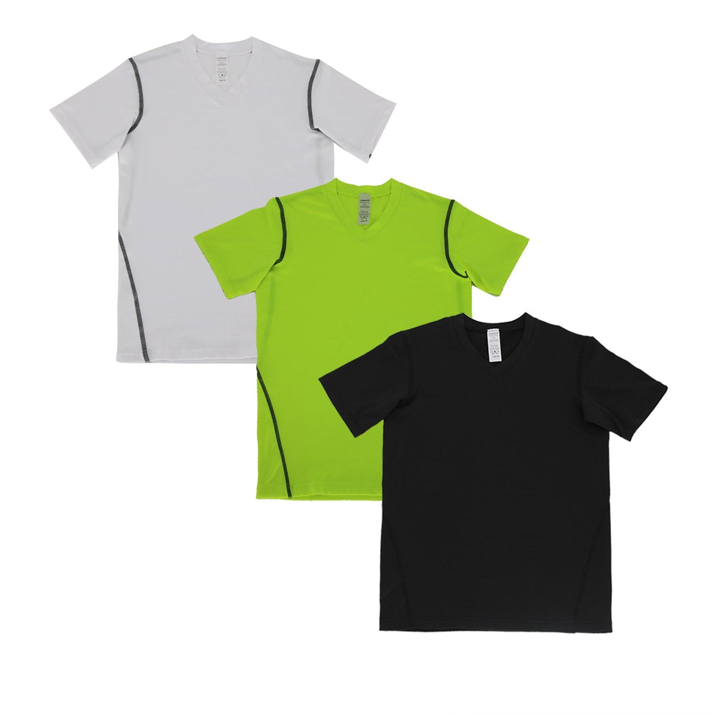 Kids Short Sleeve Base Layer Tops Compression Workout T-Shirts 3 Pack LANBAOSI