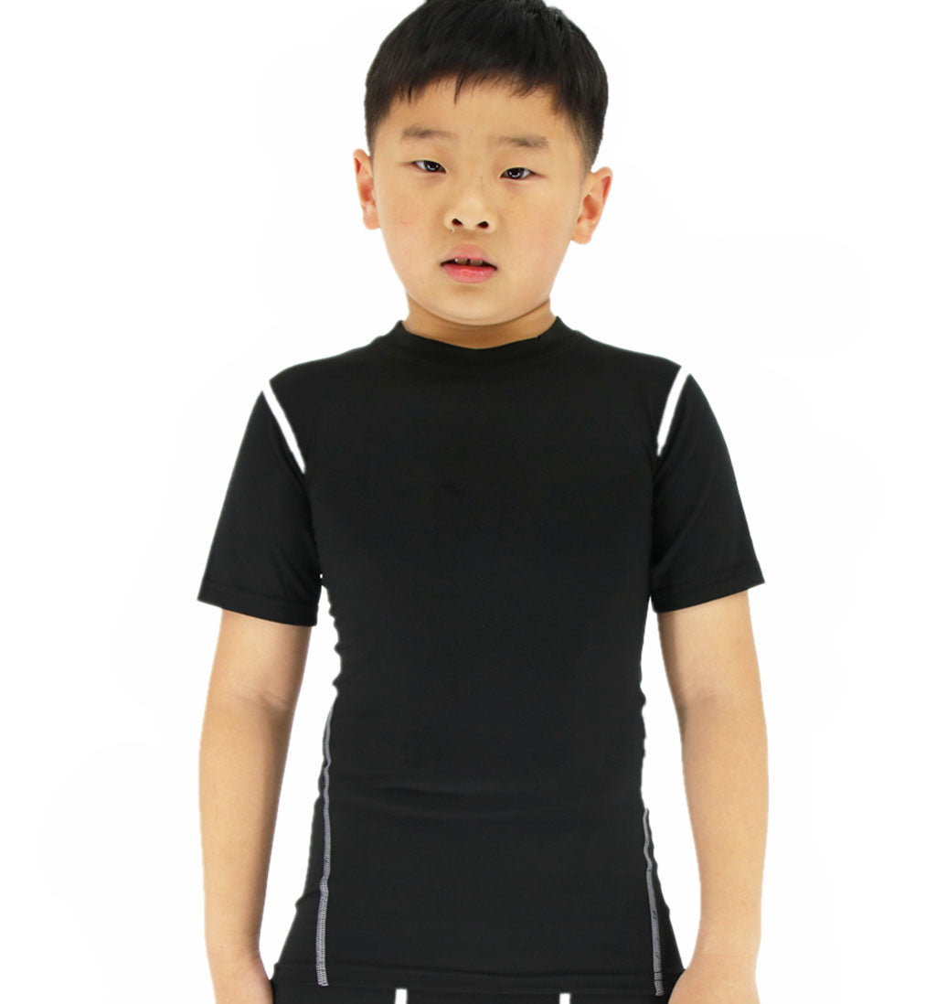 LANBAOSI Boy's Compression Shirts Child's Short Sleeve Base Layer Tops LANBAOSI