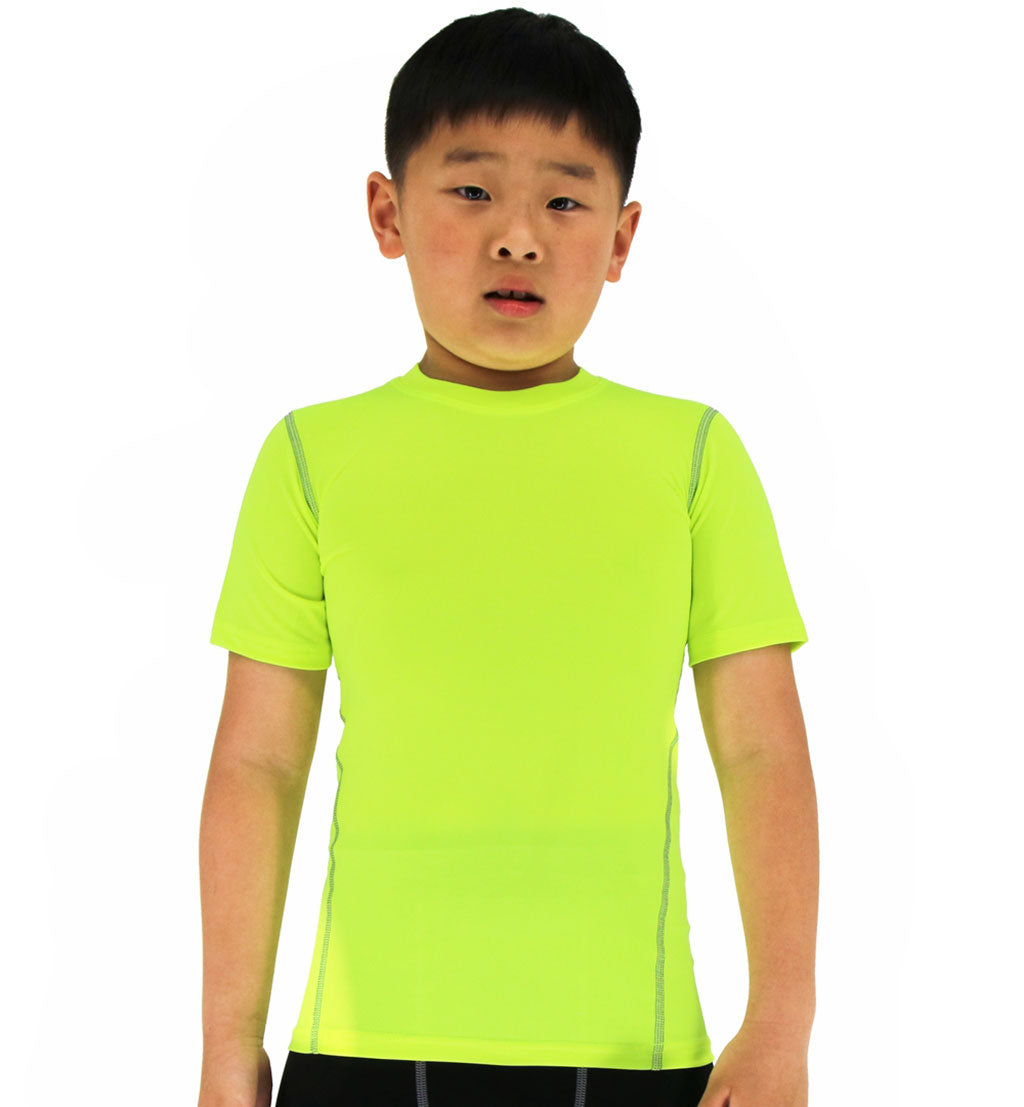 LANBAOSI Boy's Compression Shirts Child's Short Sleeve Base Layer Tops LANBAOSI