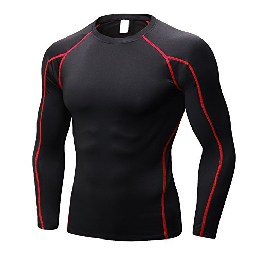 LANBAOSI Compression Tops for Men Quick Dry Lightweight Male Base Layer Long Sleeve T Shirt LANBAOSI