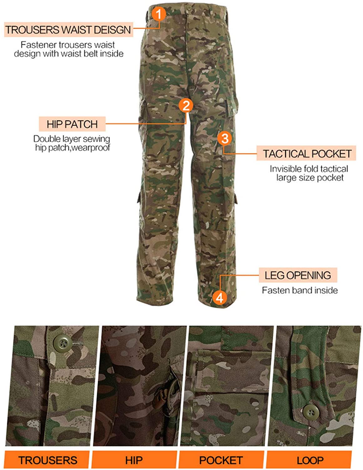 LANBAOSI Men's ACU Tactical Combat Uniforms Military Tactical Clothing LANBAOSI