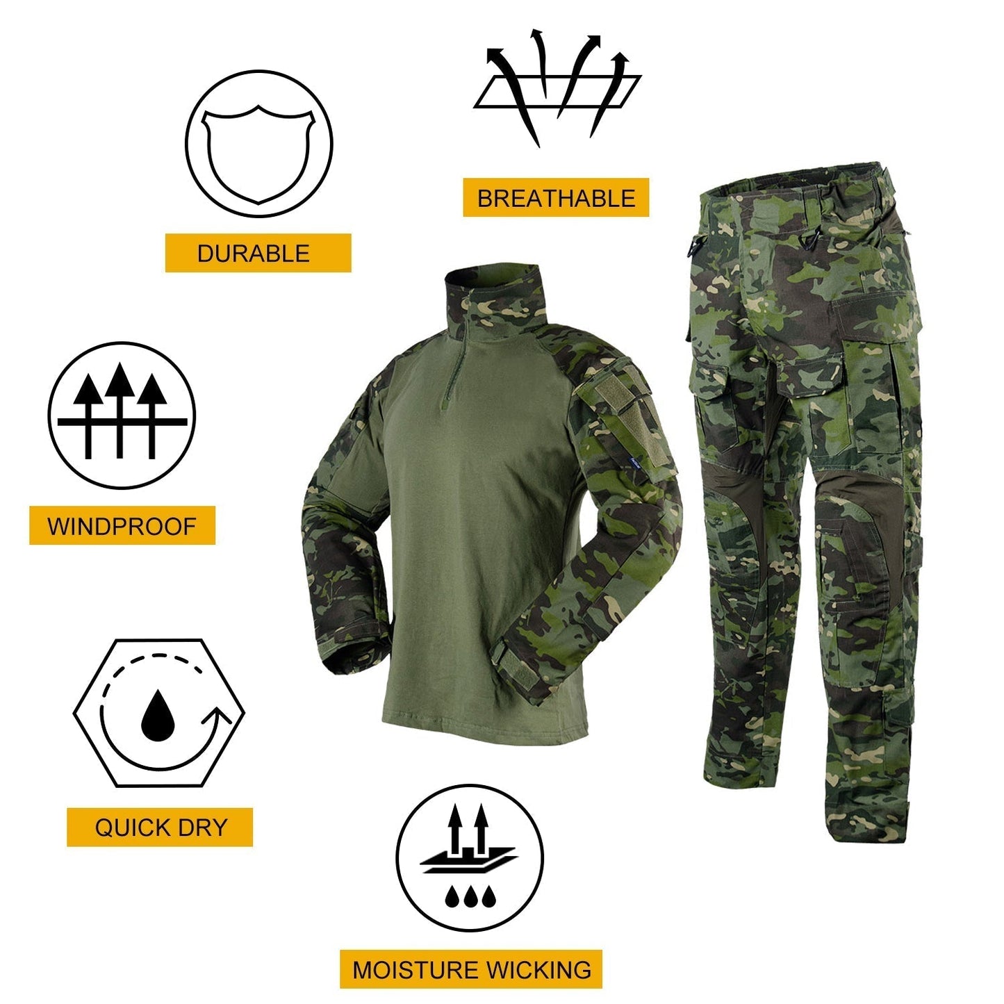 LANBAOSI Men's G3 Combat Shirts and Pants Army Tactical Uniforms LANBAOSI