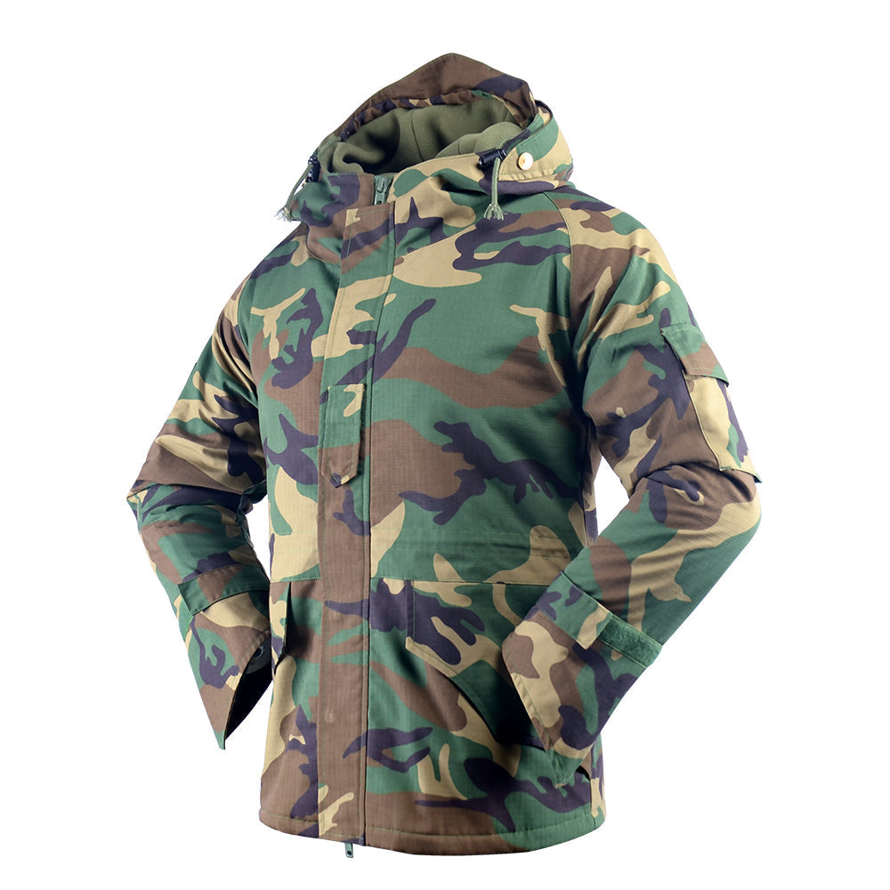 LANBAOSI Men's Military Tactical Jacket Outdoor Camo Hunting Hooded Coat LANBAOSI