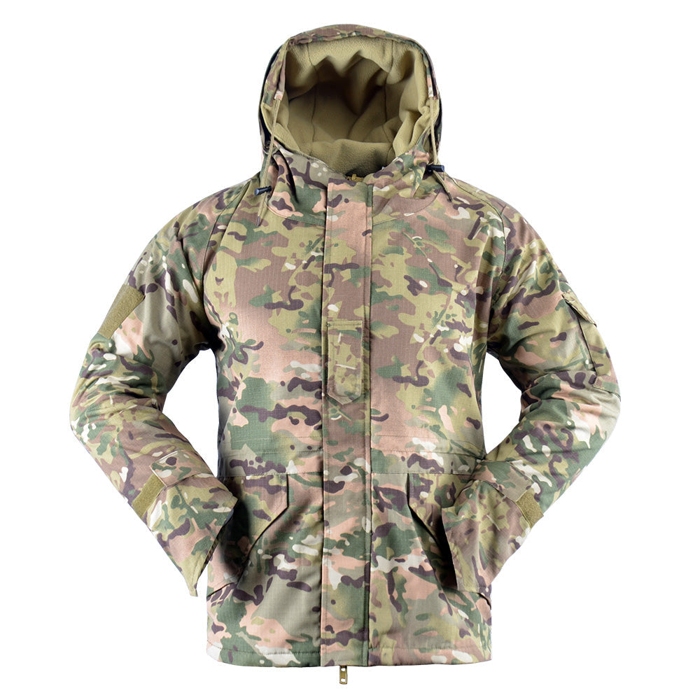 LANBAOSI Men's Military Tactical Jacket Outdoor Camo Hunting Hooded Coat LANBAOSI