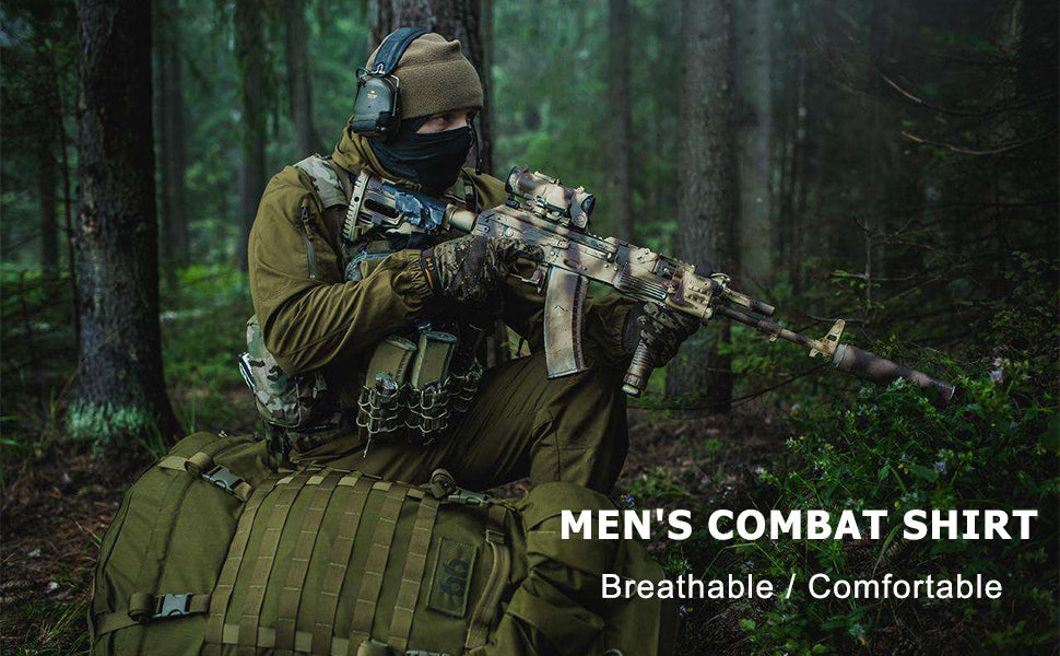 LANBAOSI Men's Military Army Tactical Combat Uniforms Airsoft Clothes