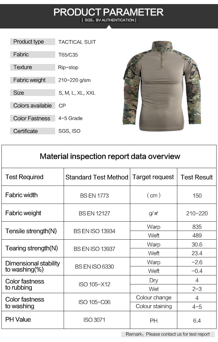 LANBAOSI Men's Tactical Combat Shirt Long Sleeve - Ripstop, Moisture Wicking, With Arm Pockets & Elbow Pad Slots