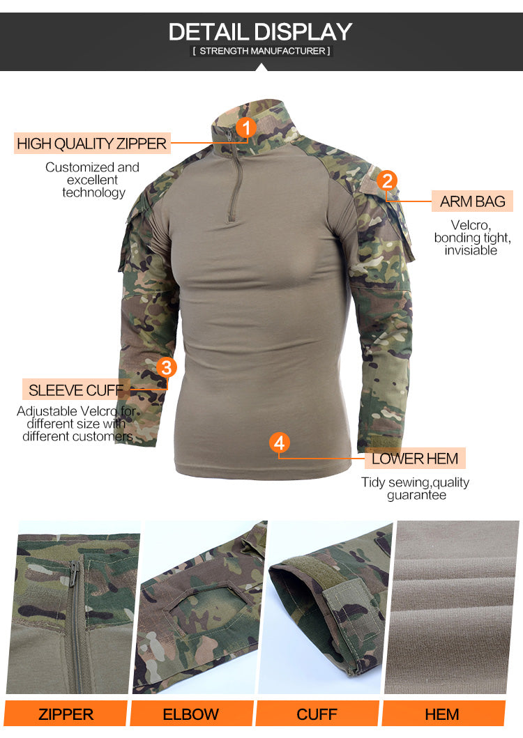 LANBAOSI Tactical Combat Military Multicam Army Camo Shirts LANBAOSI
