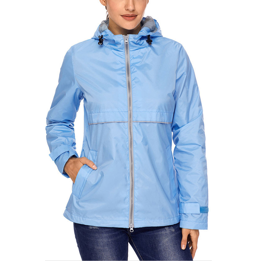LANBAOSI Women Waterproof Ponchos Jackets Lightweight Windbreaker Quick Dry Waterproof Hooded Raincoat LANBAOSI