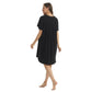 LANBAOSI Women's Dresses Soft Short Sleeve Comfy Pleated Nightshirt O-Neck Nightdress Swing Sleep Dress LANBAOSI