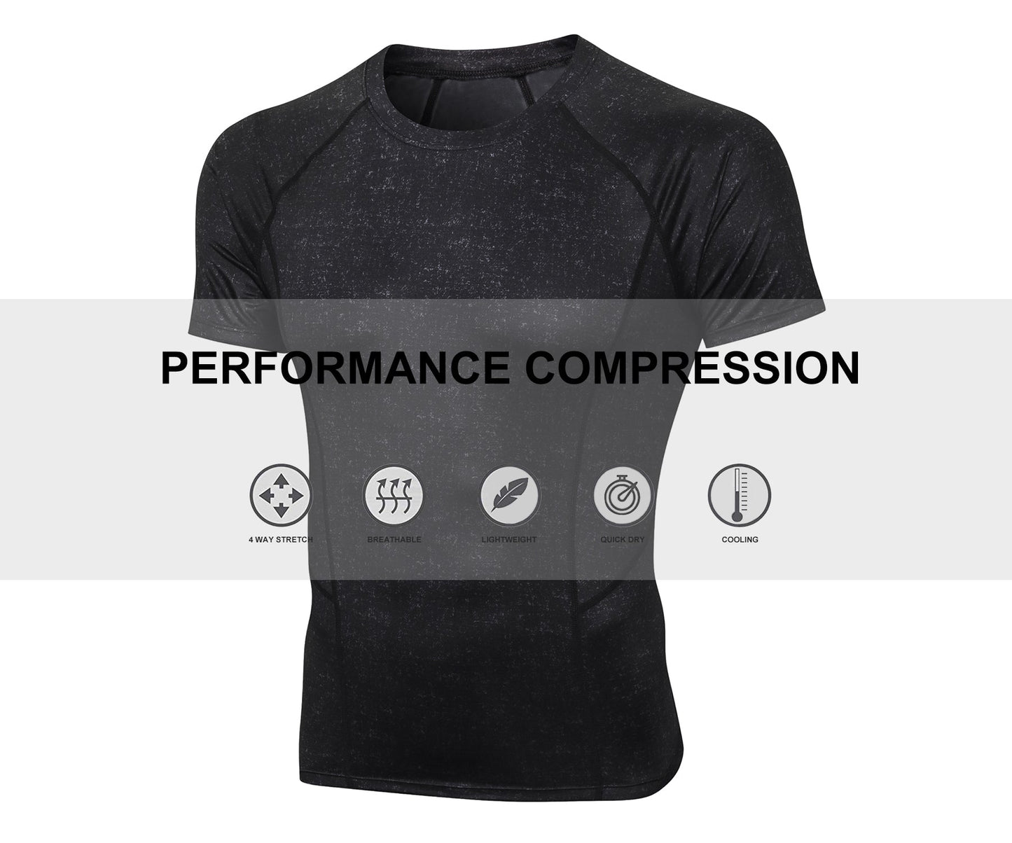 Men Compression Undershirt Quick Dry Stretchy Soft Lightweight Workout Running Base Layer LANBAOSI
