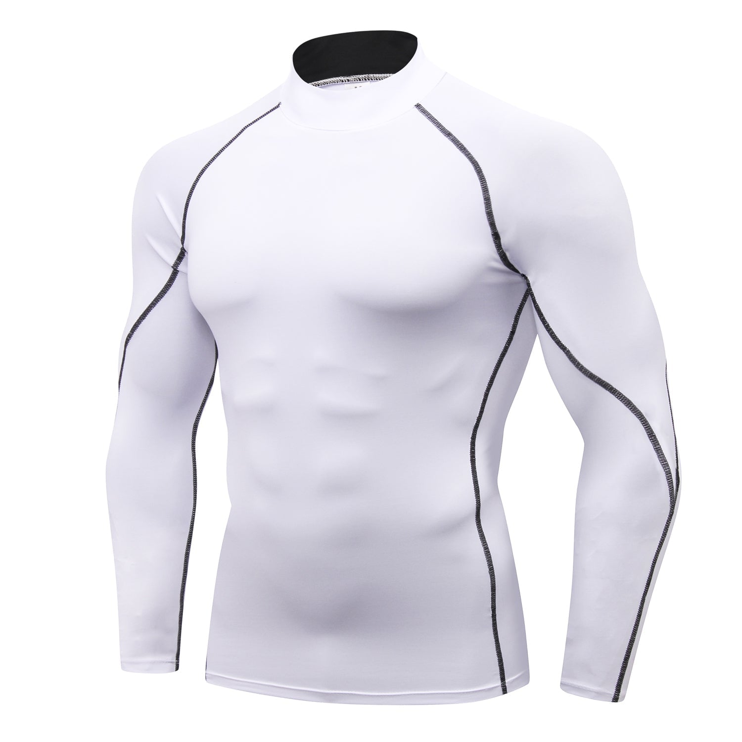 Mens Compression Shirt Base-Layer Sports Top Long-Sleeve Gym Quick