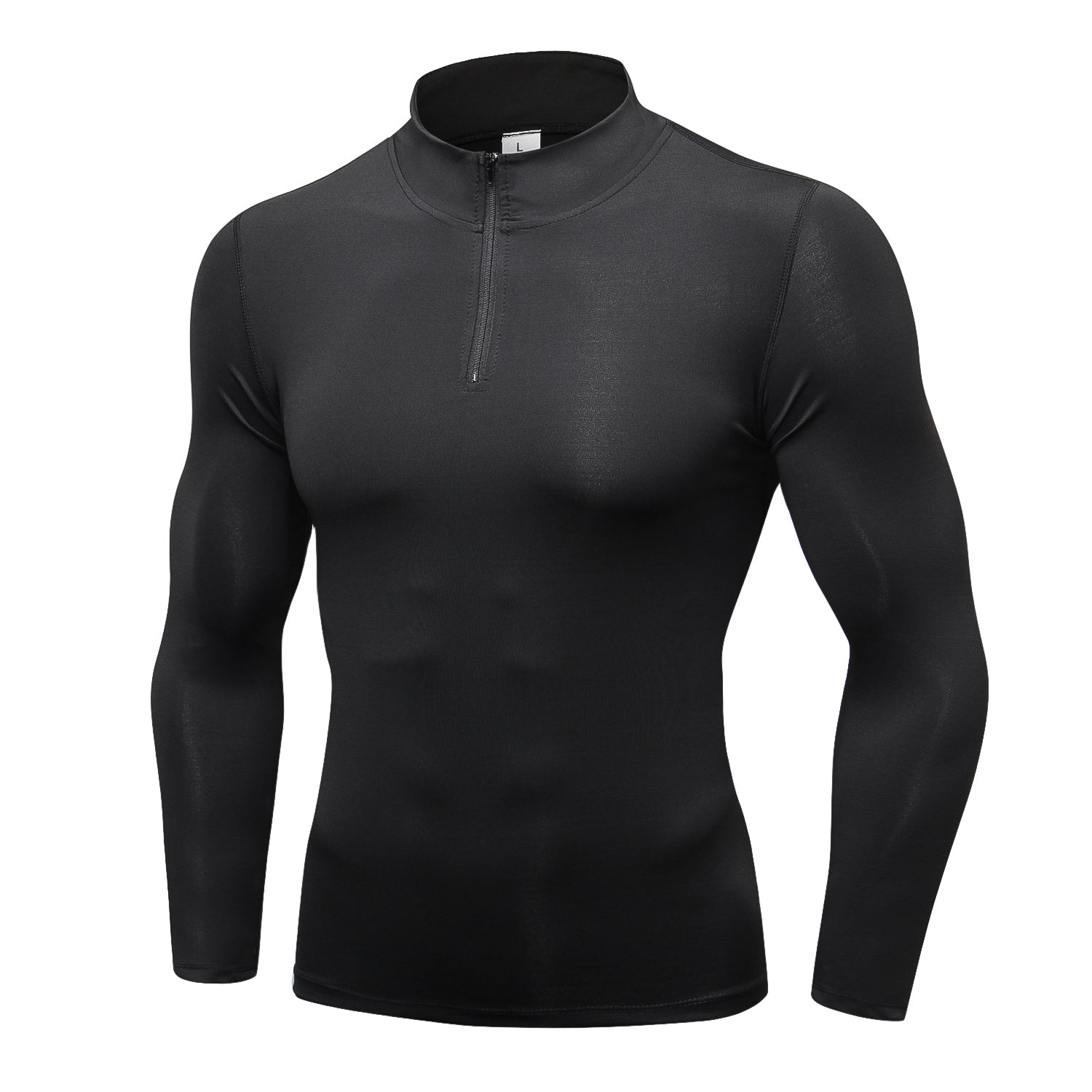 Men Quarter Zip Pullover Running Dry Fit Long Sleeve Shirts Sports Sweatshirt LANBAOSI